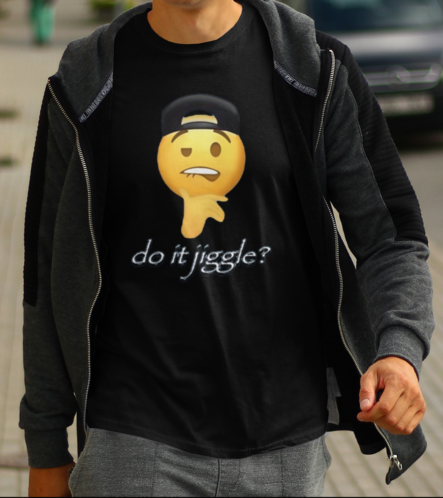 Do It Jiggle Emoji With Backwards Baseball Cap T-Shirt