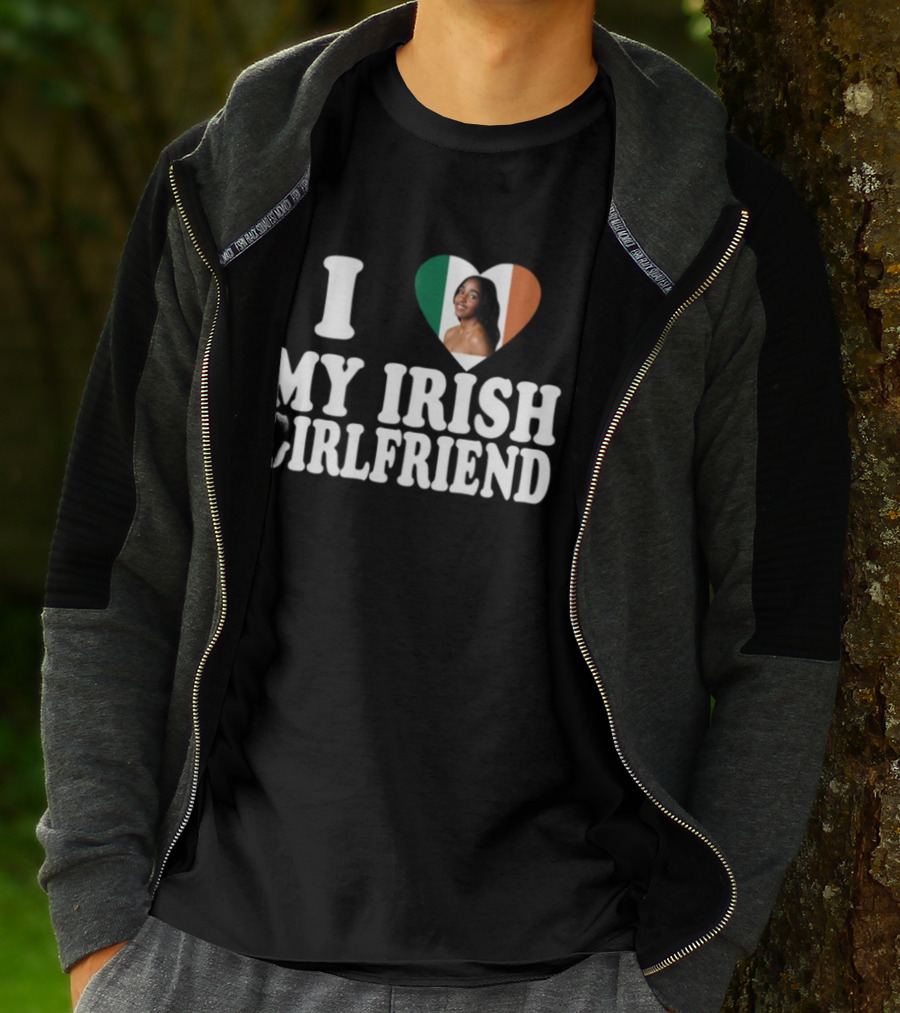 Luketaylorr I Love My Irish Girlfriend Irish Flag Heart Ayo Edebiri T-Shirt