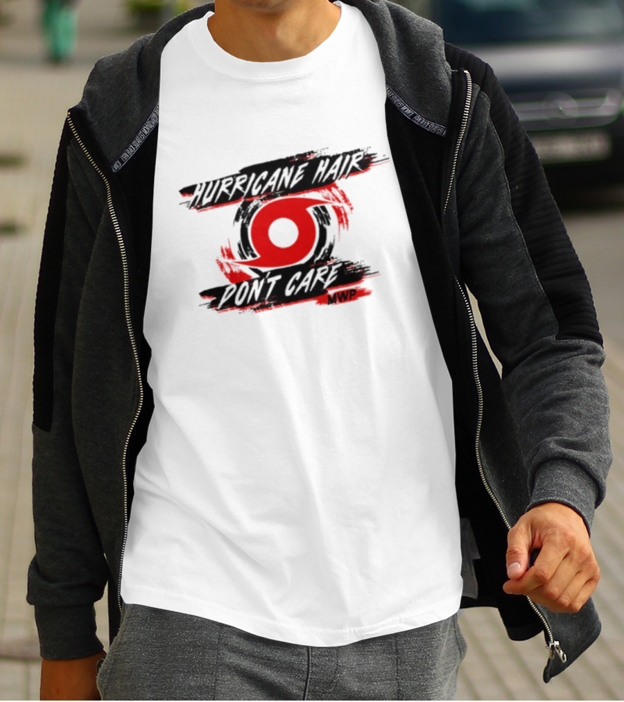 Mike's Weather Page Hurricane Hair Don't Care MWP Red Cyclone T-Shirt