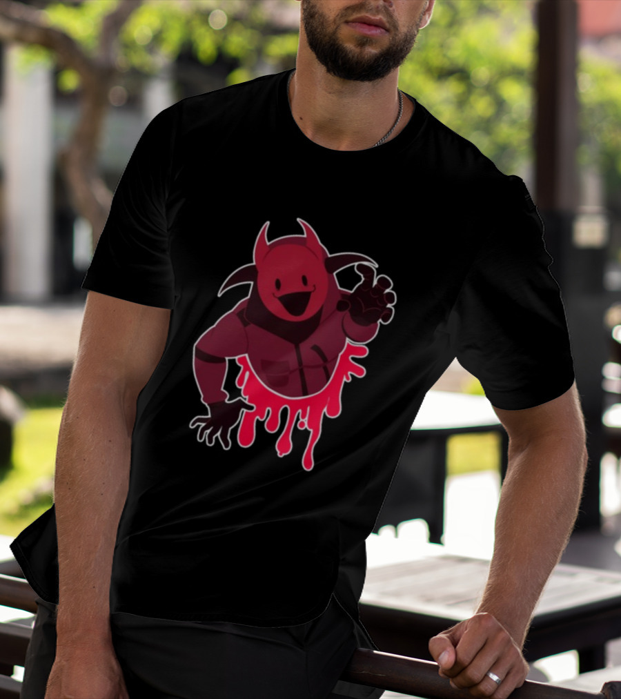 Reddsmess Get Over Here Dripping Red Demon Suit Character T-Shirt