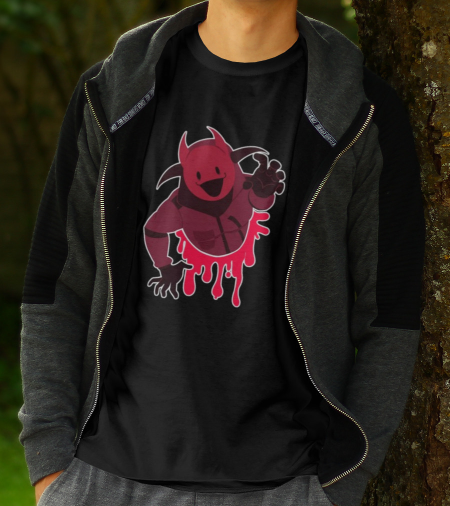 Reddsmess Get Over Here Dripping Red Demon Suit Character T-Shirt