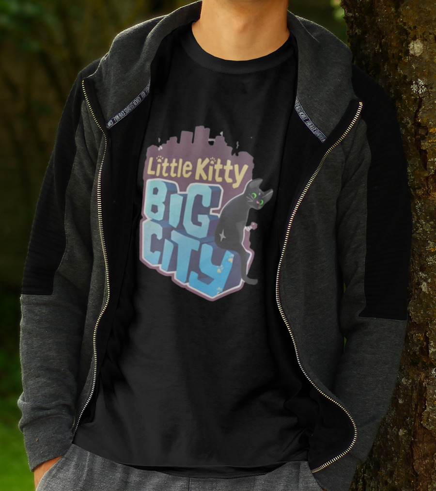 Little Kitty Big City Playful Cat Adventure T-Shirt