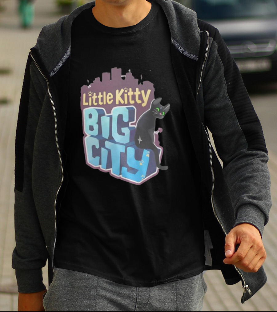 Little Kitty Big City Playful Cat Adventure T-Shirt