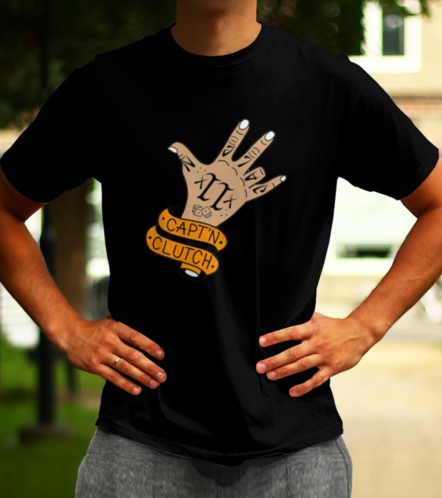 My Business Man Capt'n Clutch Hand Tattoo Numerals Banner T-Shirt