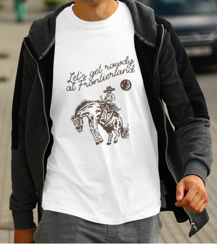 Adelaidesfort Store Let's Get Rowdy At Frontierland Cowboy And Horse Scene T-Shirt