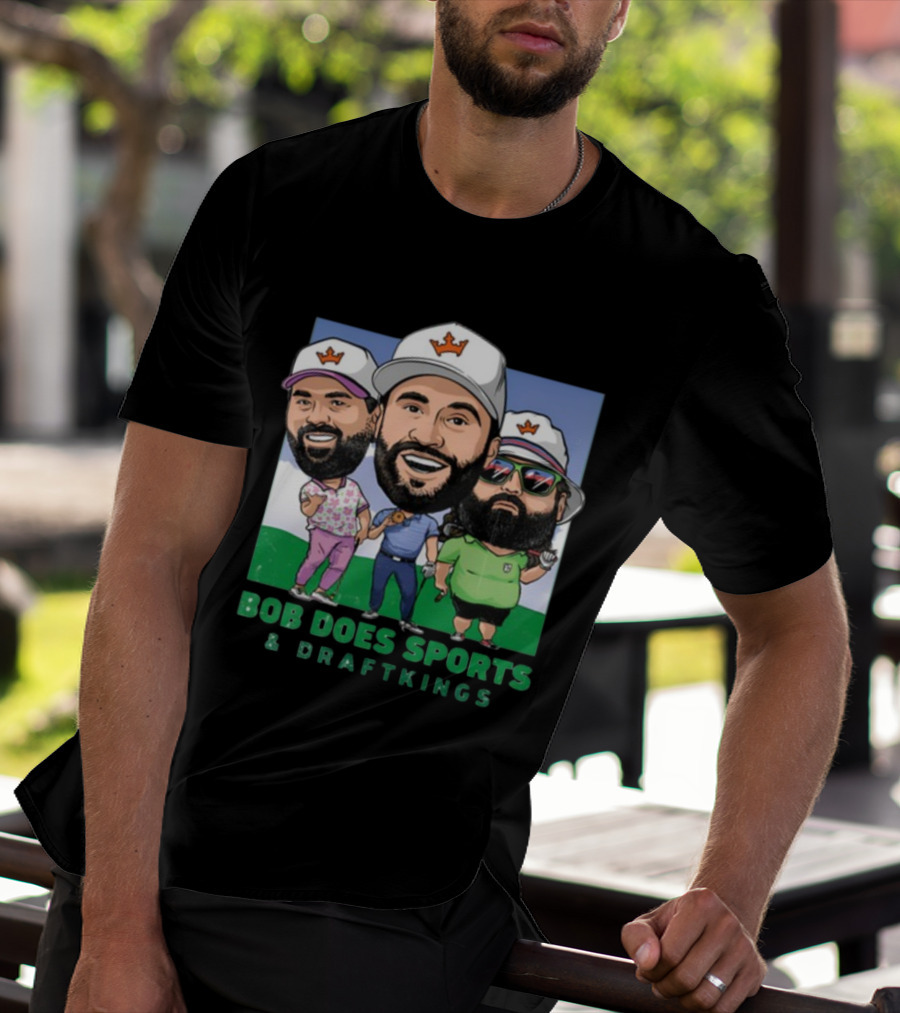 Bob Does Sports And DraftKings Golf Cartoon Collaboration T-Shirt