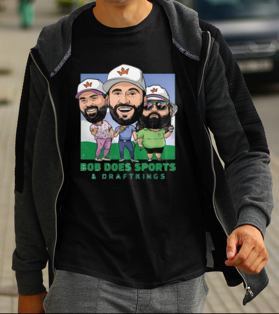 Bob Does Sports And DraftKings Golf Cartoon Collaboration T-Shirt