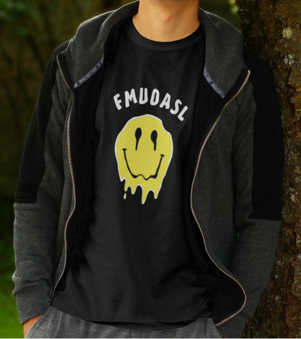 FMUOASL Thou Shalt Not Rave At EDC Smiley Face Drip T-Shirt