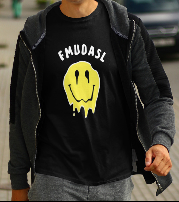FMUOASL Thou Shalt Not Rave At EDC Smiley Face Drip T-Shirt