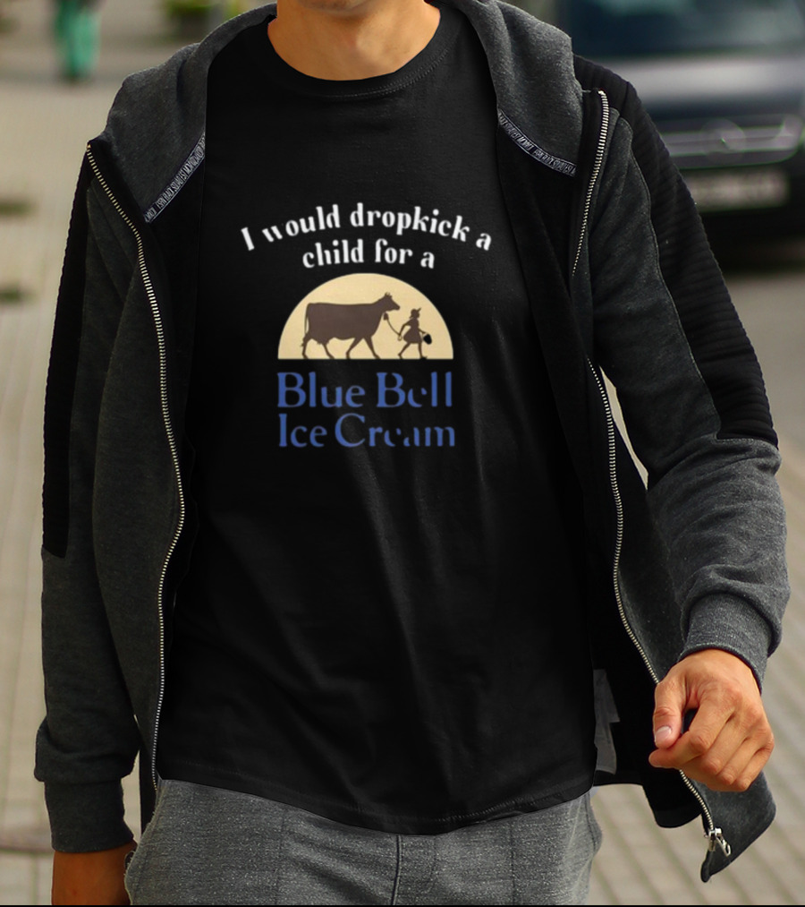 I Would Dropkick A Child For A Blue Bell Ice Cream Cow Silhouette Moon T-Shirt