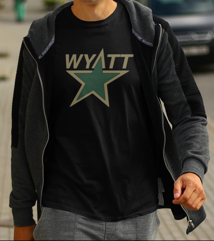WYATT Green Star Bold Lettering T-Shirt