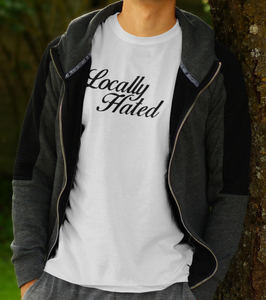 Denye Locally Hated Bold Calligraphy T-Shirt