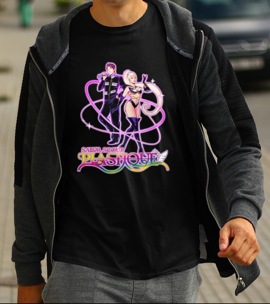 Sailor Scout Plashole Neon Anime Duo T-Shirt