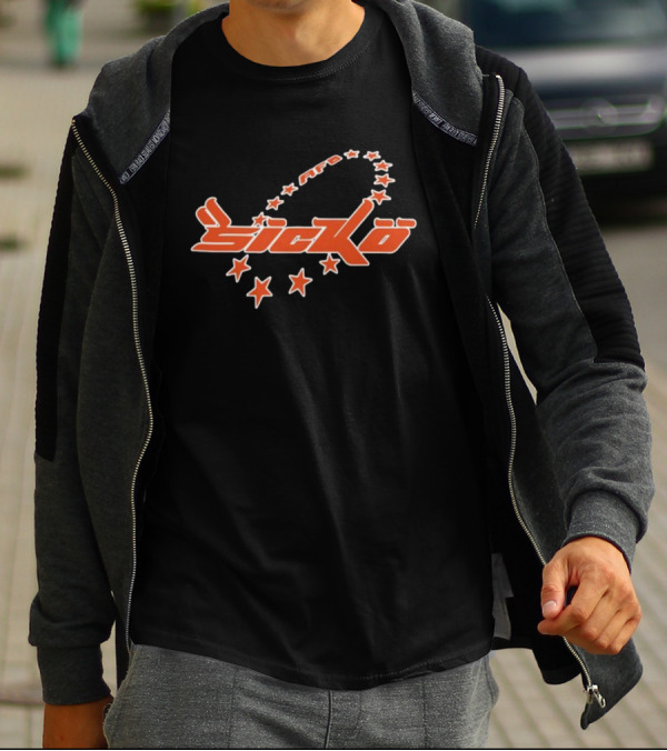 Afb Sicko Stars Bold Red Text With Curved Star T-Shirt