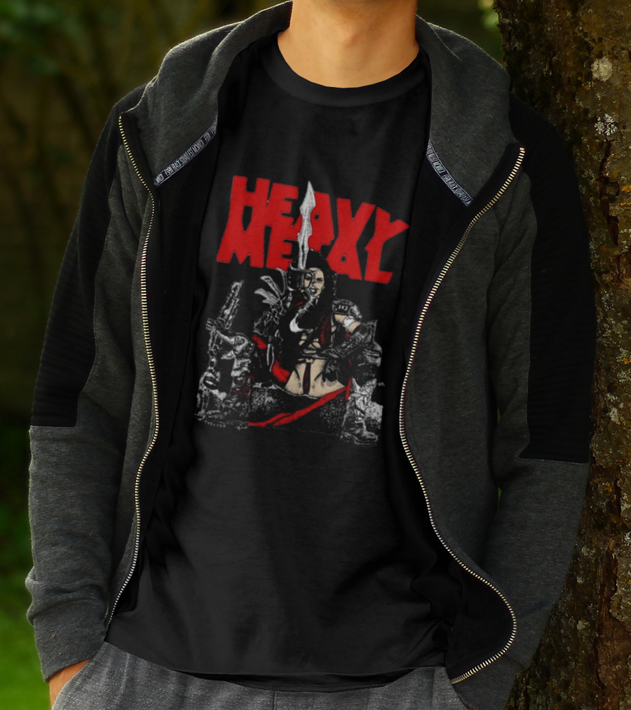 Heavy Metal Warrior With Weapons And Armor T-Shirt