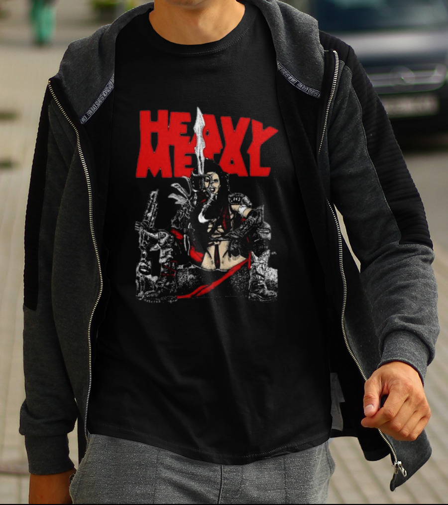 Heavy Metal Warrior With Weapons And Armor T-Shirt
