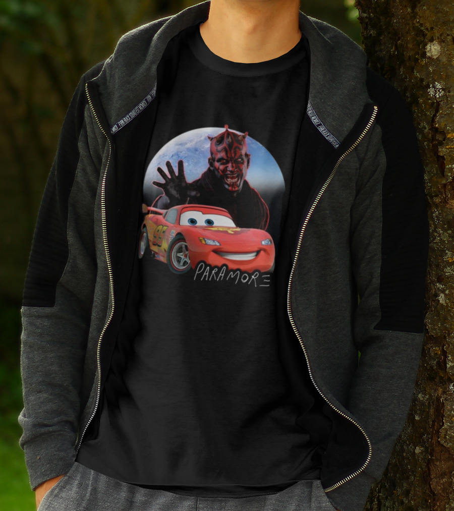 Paramore Let Your Heart Win Lightning McQueen Darth Maul Crossover T-Shirt