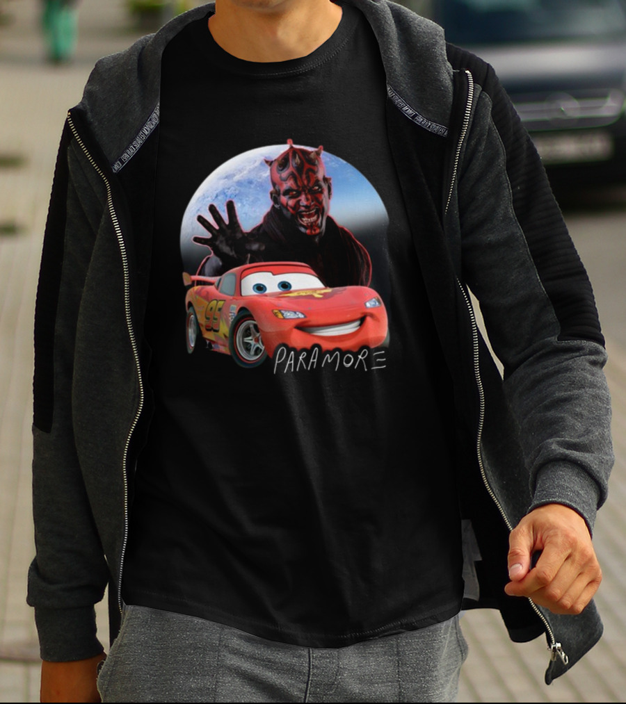 Paramore Let Your Heart Win Lightning McQueen Darth Maul Crossover T-Shirt