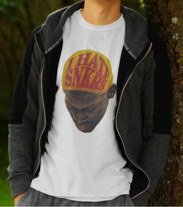 I Hate Snkrs Retro Style Bold Text On Yellow Hat T-Shirt