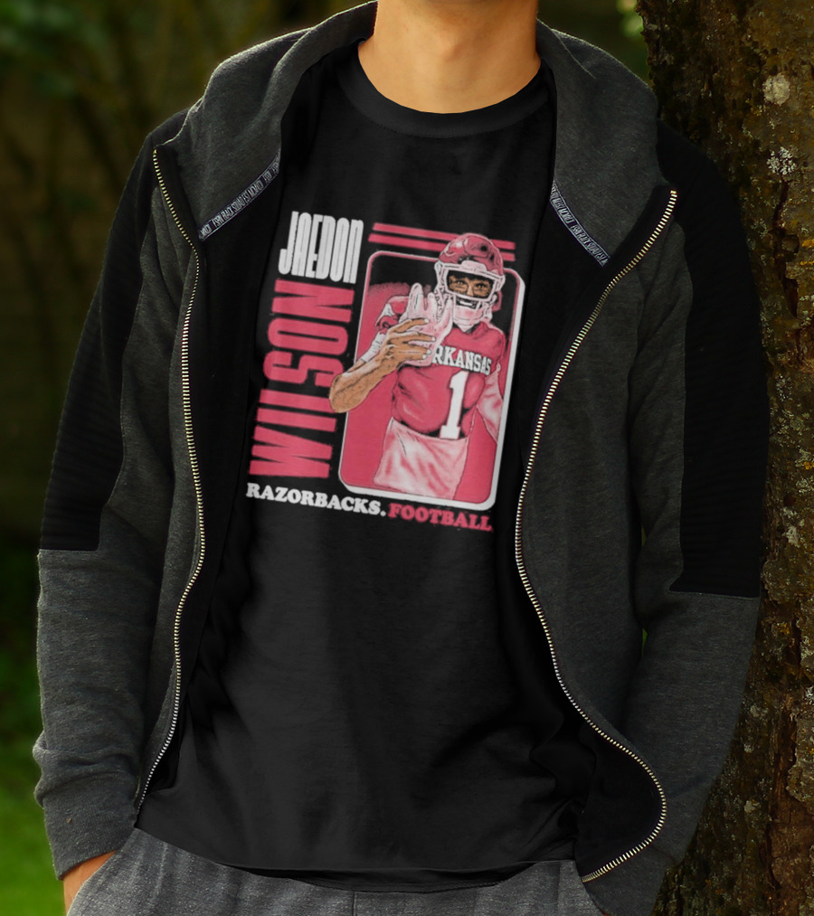 Jaedon Wilson Arkansas Razorbacks Football Cartoon Player T-Shirt