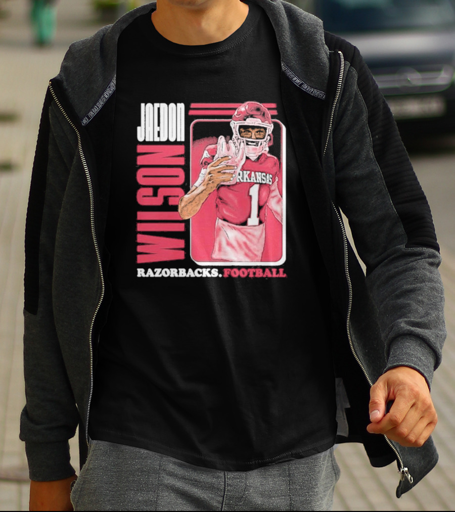 Jaedon Wilson Arkansas Razorbacks Football Cartoon Player T-Shirt