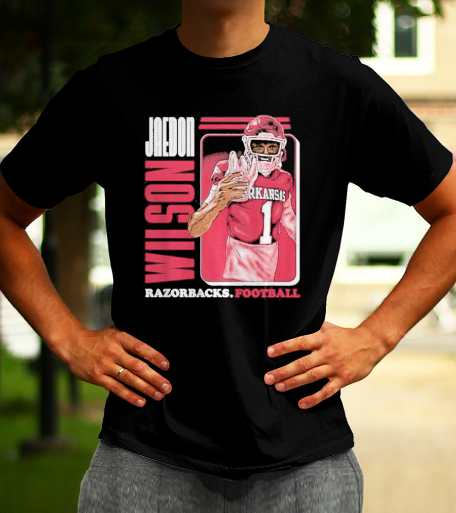 Jaedon Wilson Arkansas Razorbacks Football Cartoon Player T-Shirt
