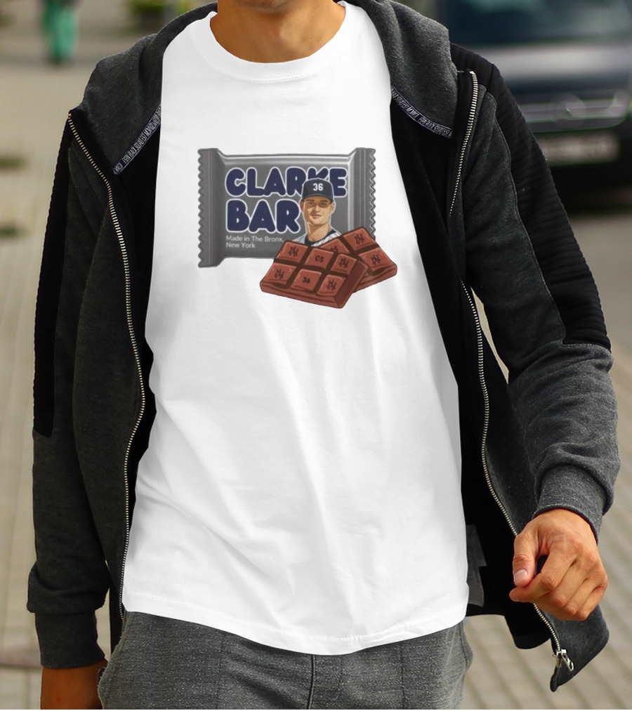 Clarke Bar Made In The Bronx New York Chocolate Baseball 36 Yankees CS T-Shirt