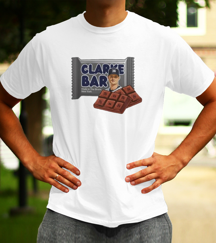 Clarke Bar Made In The Bronx New York Chocolate Baseball 36 Yankees CS T-Shirt