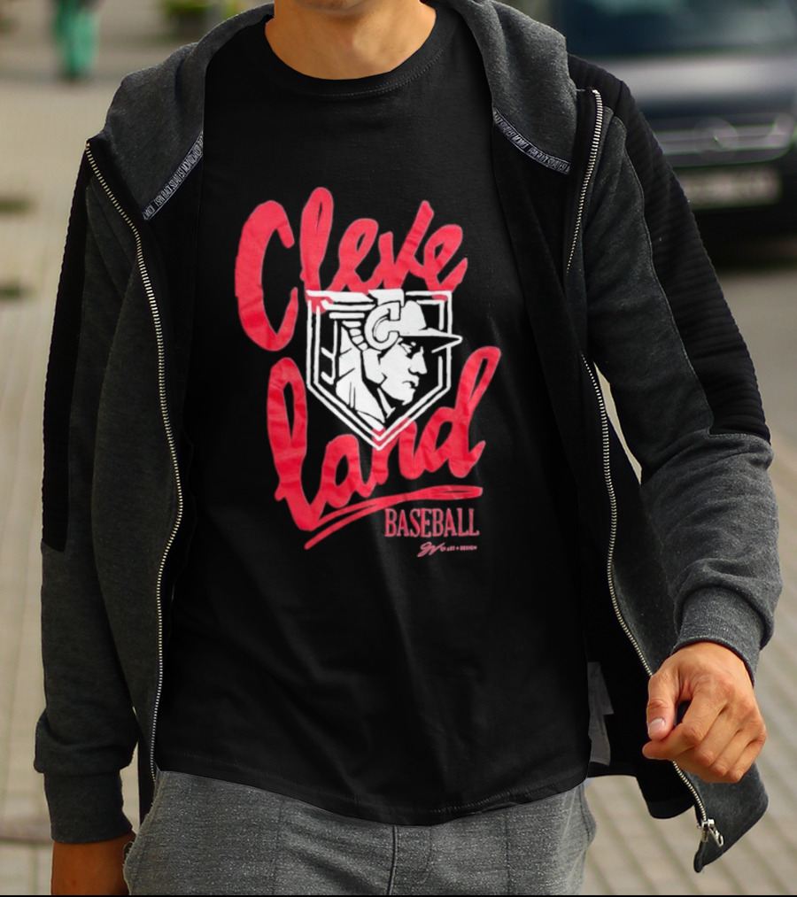 Cleveland Baseball Guardian Script T-Shirt