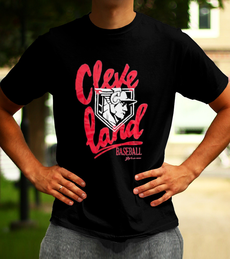 Cleveland Baseball Guardian Script T-Shirt