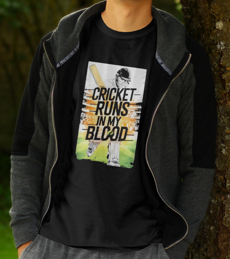 Cricket Runs In My Blood Batting Passion T-Shirt