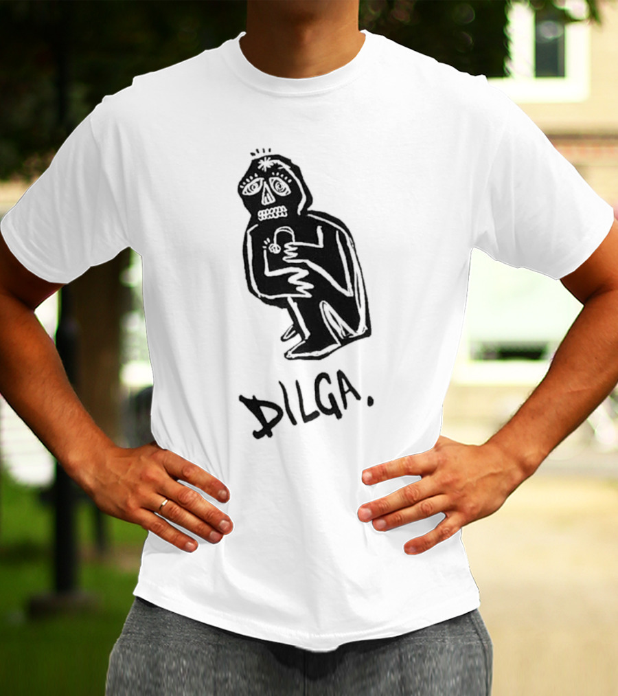 DILGA Boxy Character Holding Lock T-Shirt