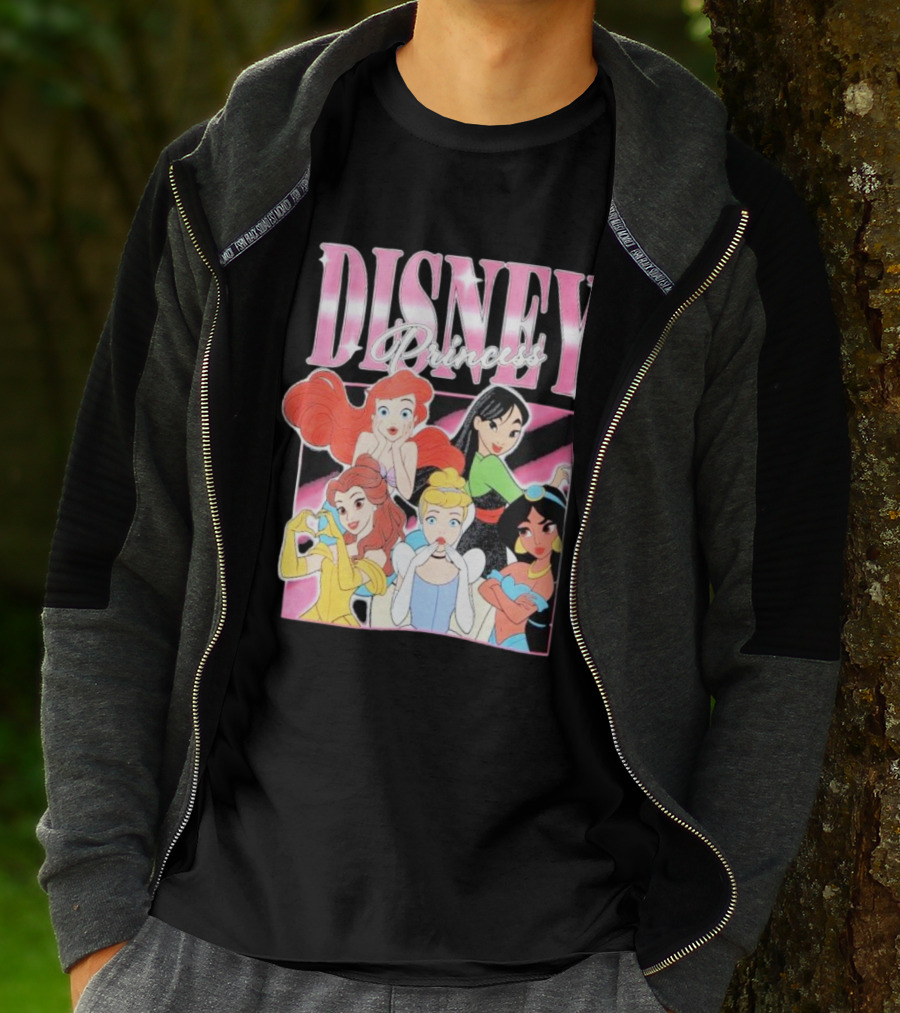 Disney Princess Group Ariel Belle Cinderella Jasmine Mulan T-Shirt