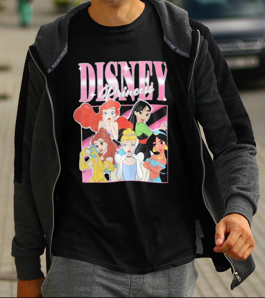 Disney Princess Group Ariel Belle Cinderella Jasmine Mulan T-Shirt