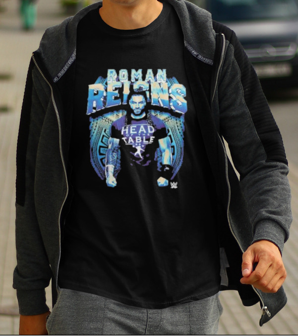 Roman Reigns Head Of The Table WWE Blue Warrior T-Shirt
