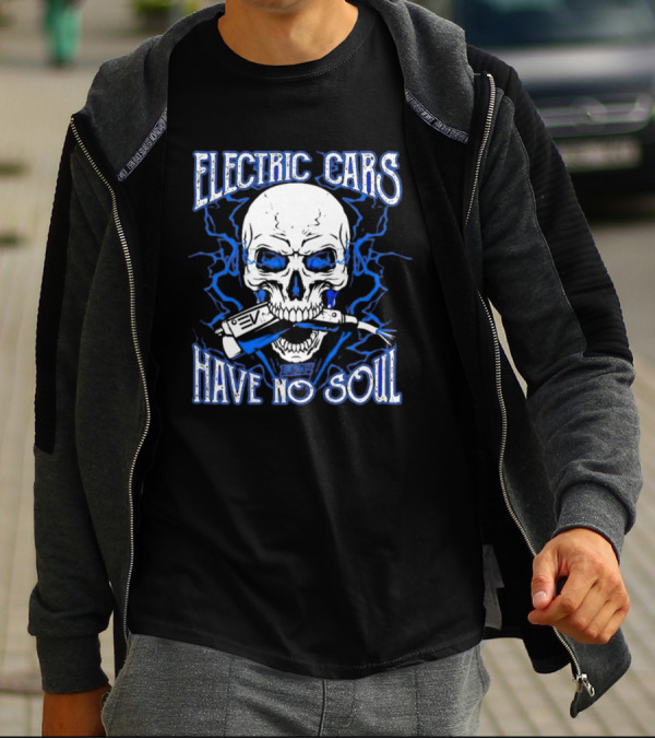 1320VIDEO Electric Cars Have No Soul Skull With EV Charger 2.0 T-Shirt