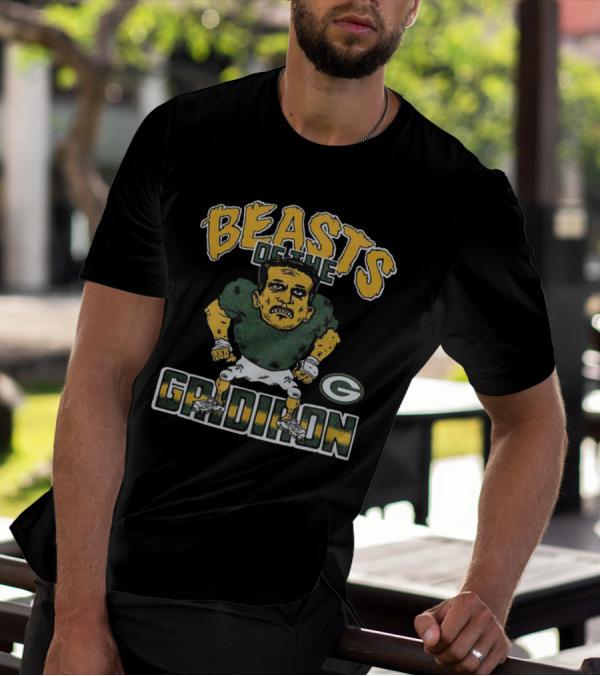 Green Bay Packers Beasts Of The Gridiron Football Player T-Shirt