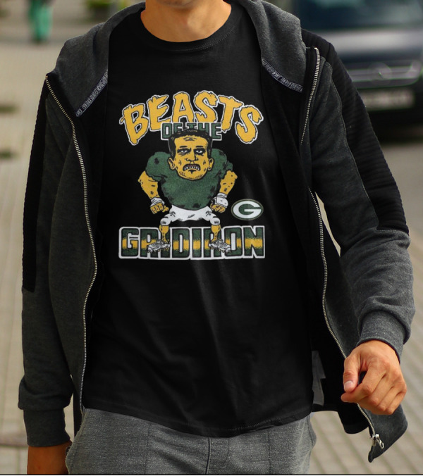 Green Bay Packers Beasts Of The Gridiron Football Player T-Shirt