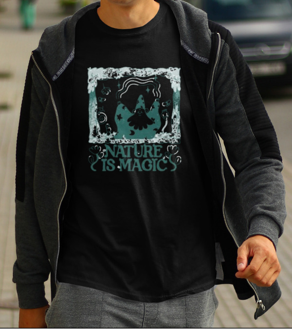 Nature Is Magic Wizard Stars And Flowers T-Shirt