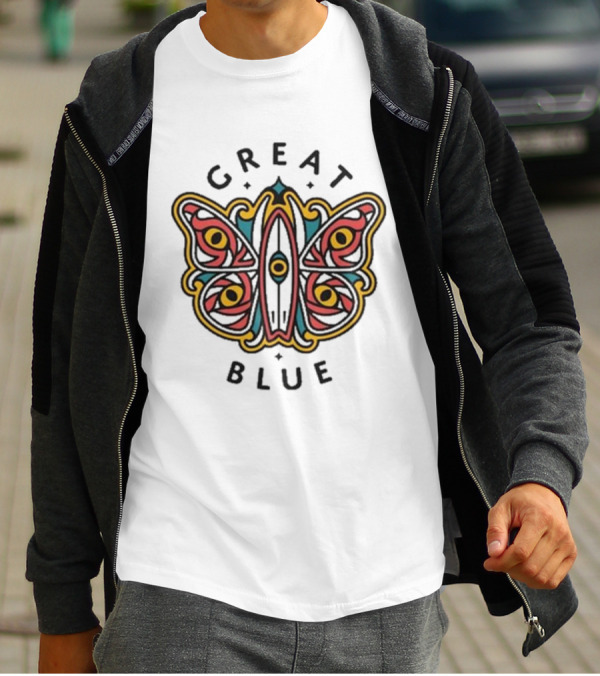 Great Blue Peter Anspach Wave Jammer Butterfly T-Shirt