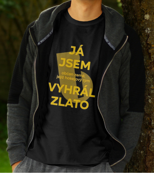 J Jsem Občan Země Jejíž Hokejový Tým Vyhrál Zlato T-Shirt