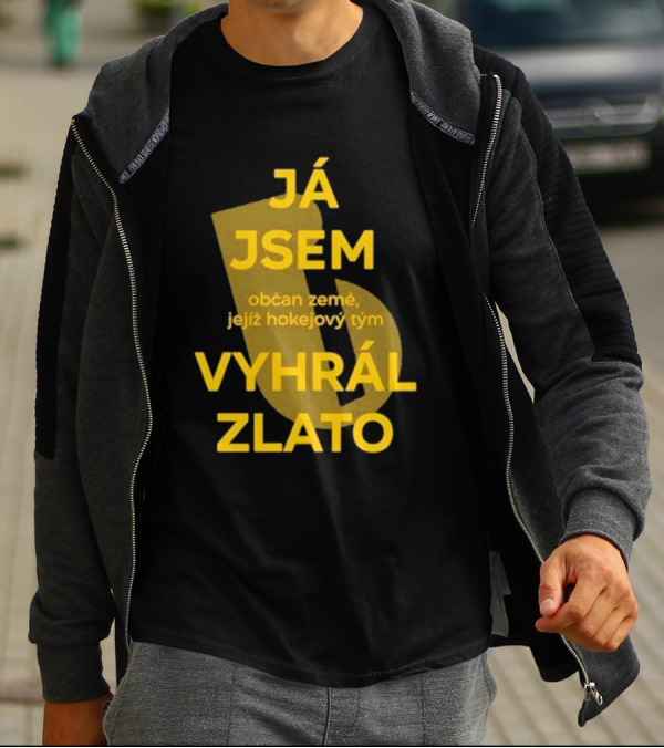 J Jsem Občan Země Jejíž Hokejový Tým Vyhrál Zlato T-Shirt