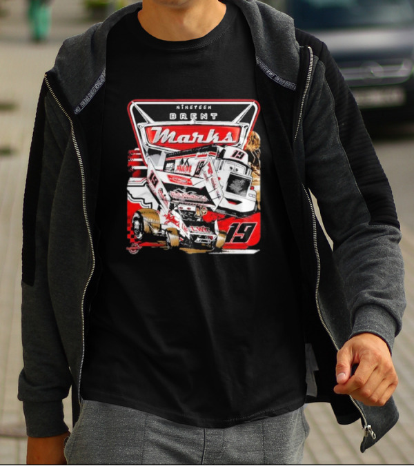 Nineteen Brent Marks Racing Car 19 Motorsport T-Shirt