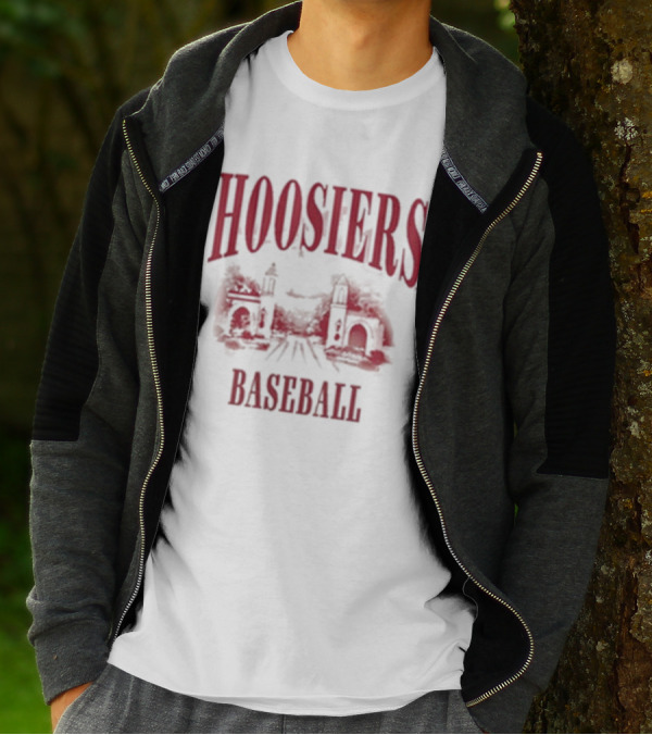 Hoosiers Baseball White Gates Iconic T-Shirt