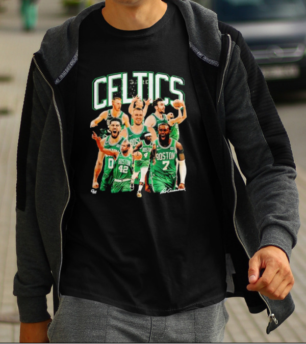 Boston Celtics 23-24 Team Champion Player Images Signature Celtics T-Shirt