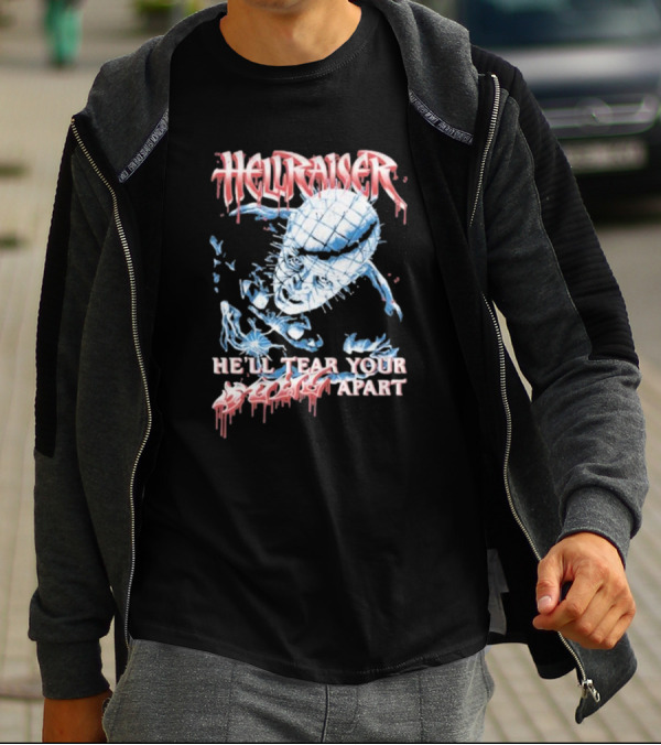 Hellraiser He'll Tear Your Soul Apart Pinhead Horror T-Shirt