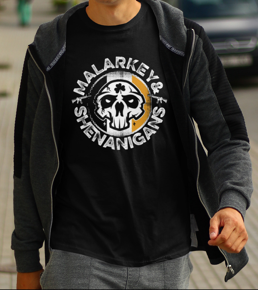 Malarkey And Shenanigans Skull Clover T-Shirt