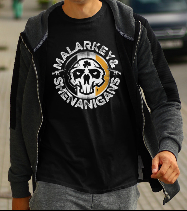Malarkey And Shenanigans Skull Clover T-Shirt