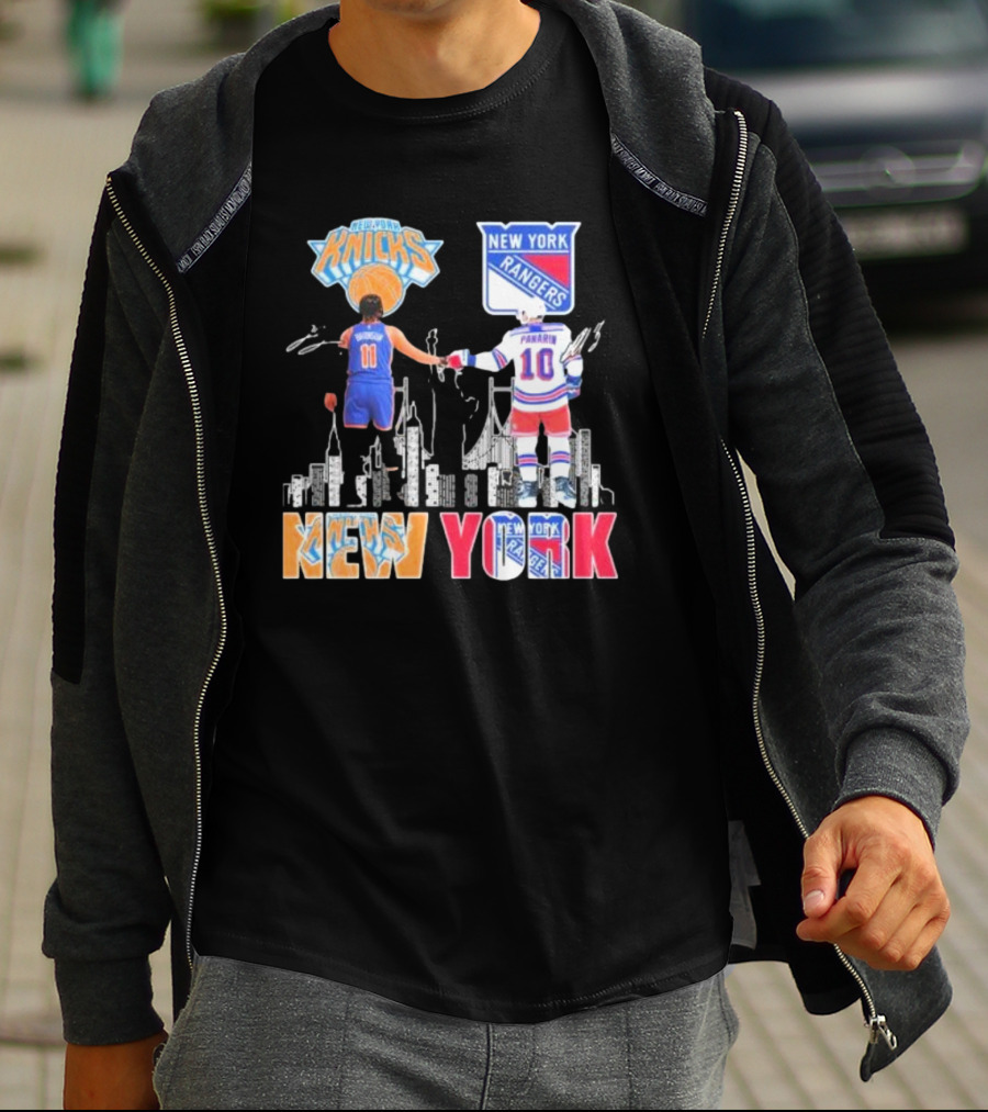 New York Knicks Rangers Artemi Panarin Jalen Brunson City Legends Signatures T-Shirt