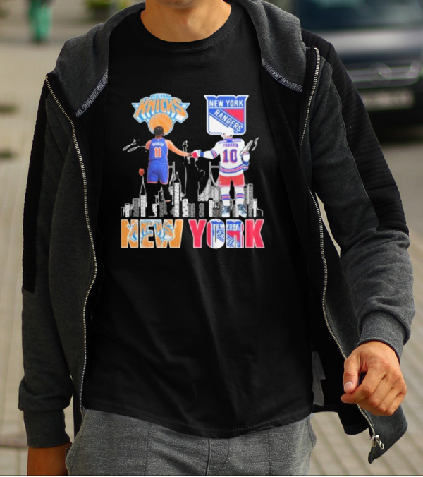 New York Knicks Rangers Artemi Panarin Jalen Brunson City Legends Signatures T-Shirt
